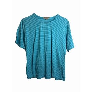 natural origins usa womens blue short sleeve shirt size large